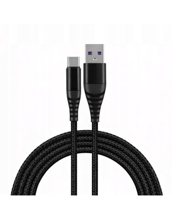 Kabel USB - USB Typ C Szybkie Ładowanie Transfer Czarny 2m 5A SZYBKI KABEL