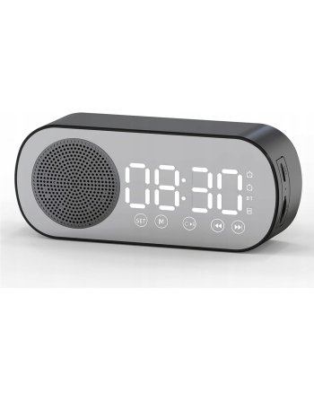 Radiobudzik LED Bluetooth 5.0 Głośnik FM USB TF Lustrzany Podwójny Budzik