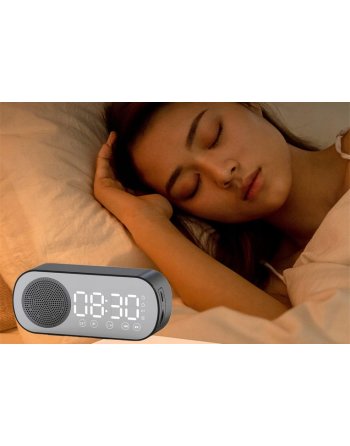 Radiobudzik LED Bluetooth 5.0 Głośnik FM USB TF Lustrzany Podwójny Budzik