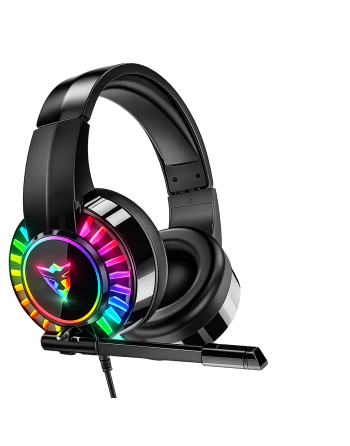 SŁUCHAWKI Gamingowe z MIKROFONEM Podświetlenie LED RGB PC PS4 PS5 Xbox