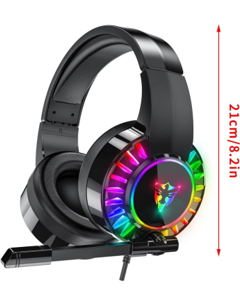SŁUCHAWKI Gamingowe z MIKROFONEM Podświetlenie LED RGB PC PS4 PS5 Xbox