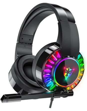 SŁUCHAWKI Gamingowe z MIKROFONEM Podświetlenie LED RGB PC PS4 PS5 Xbox