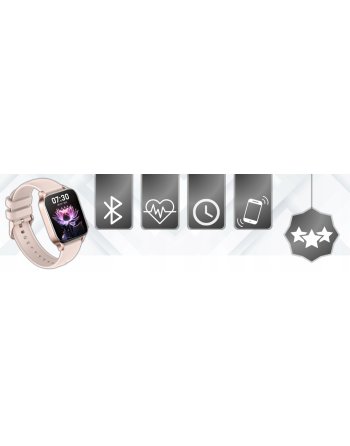 ZEGAREK SMARTWATCH DAMSKI SMS ROZMOWY SPORT ZDROWIE MENU PL PINK