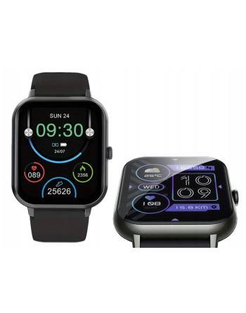 ZEGAREK SMARTWATCH DAMSKI SMS ROZMOWY SPORT ZDROWIE MENU PL CZARNY
