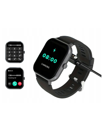 ZEGAREK SMARTWATCH DAMSKI SMS ROZMOWY SPORT ZDROWIE MENU PL CZARNY