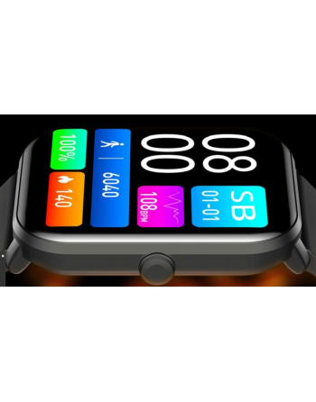 ZEGAREK SMARTWATCH DAMSKI SMS ROZMOWY SPORT ZDROWIE MENU PL CZARNY