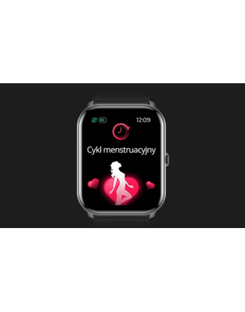 ZEGAREK SMARTWATCH DAMSKI SMS ROZMOWY SPORT ZDROWIE MENU PL CZARNY