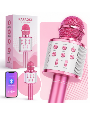 MIKROFON BEZPRZEWODOWY KARAOKE DLA DZIECI BLUETOOTH Z GŁOŚNIKIEM GŁOŚNIK