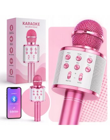 MIKROFON BEZPRZEWODOWY KARAOKE DLA DZIECI BLUETOOTH Z GŁOŚNIKIEM GŁOŚNIK