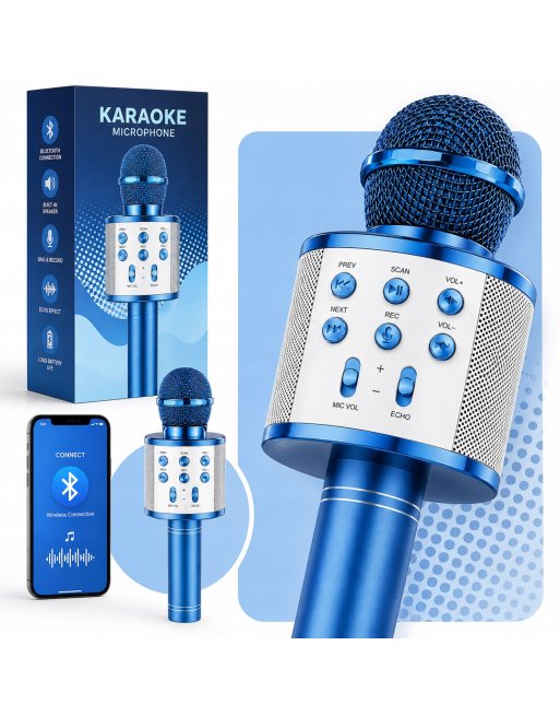 MIKROFON BEZPRZEWODOWY KARAOKE DLA DZIECI BLUETOOTH Z GŁOŚNIKIEM GŁOŚNIK