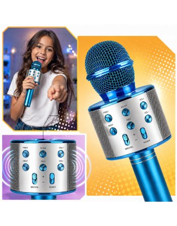 MIKROFON BEZPRZEWODOWY KARAOKE DLA DZIECI BLUETOOTH Z GŁOŚNIKIEM GŁOŚNIK