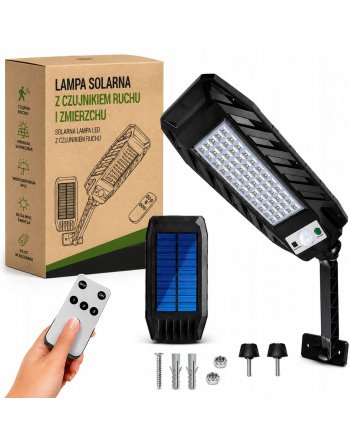 LAMPA SOLARNA OGRODOWA ZEWNĘTRZNA LED ULICZNA Z CZUJNIKIEM RUCHU ZMIERZCHU