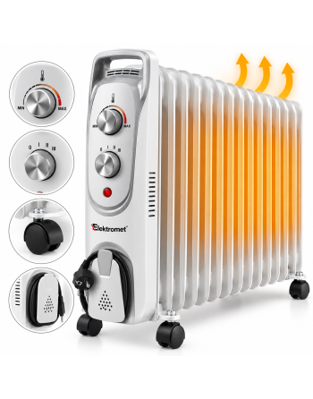 GRZEJNIK OLEJOWY 13 ŻEBEREK ENERGOOSZCZĘDNY TERMOSTAT 2900W ELEKTRYCZNY